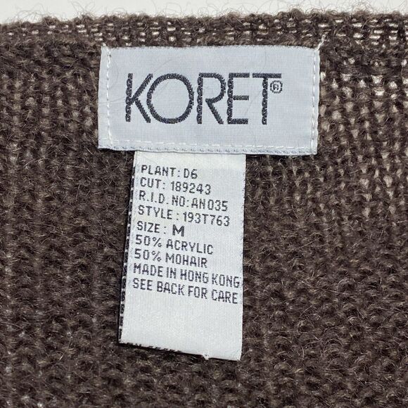 Vintage 90s Koret Fair Isle Sweater Vest Zip-Up Women’s Medium Mohair Blend - Picture 6 of 8